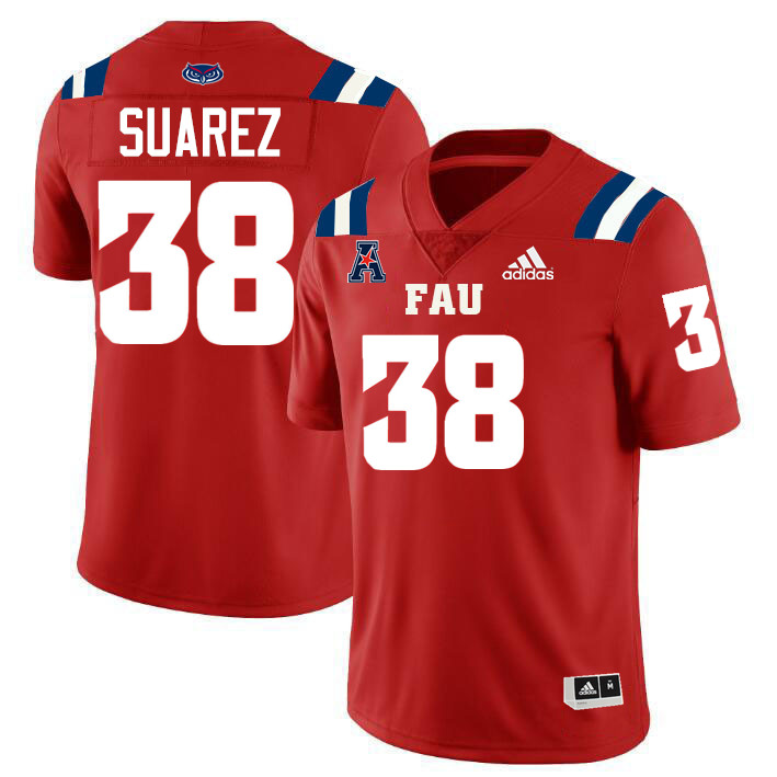 Morgan Suarez FAU Jersey,Florida Atlantic Owls Football Jersey,Uniforms,Gears-Red